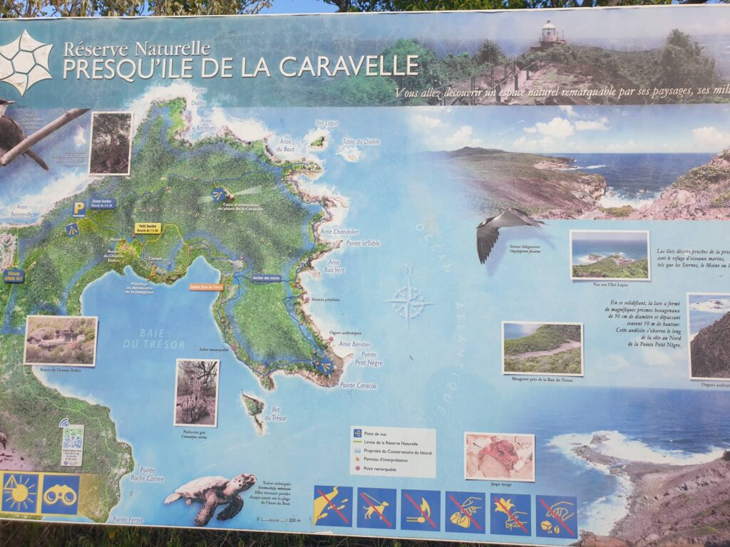 carte de la randonnée Presqu'île de la Caravelle